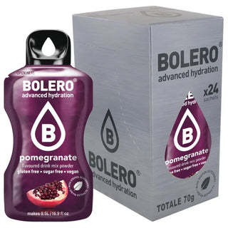 Bolero® 24 Sticks Bustine 3 gr, Bevanda Istantanea Solubile, Zero Zuccheri, Pomegranate (Melograno)