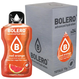 Bolero® 24 Sticks Bustine 3 gr, Bevanda Istantanea Solubile, Zero Zuccheri, Red Orange (Arancia Rossa)