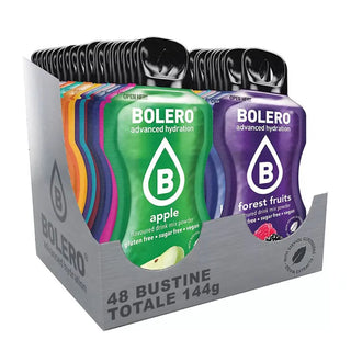 Bolero® 48 Bustine Sticks 3 gr Mix, Bevanda Istantanea Solubile, Zero Zuccheri, Gusti Assortiti