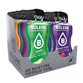Bolero Sticks 48 Bustine MIX 3g, Bevanda Istantanea Zero Zuccheri e Poche Calorie