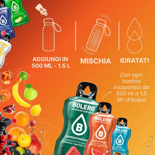 Bolero® 48 Bustine Sticks 3 gr Mix, Bevanda Istantanea Solubile, Zero Zuccheri, Gusti Assortiti