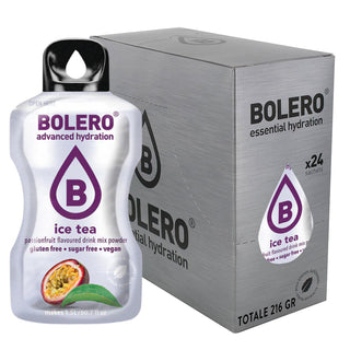 Bolero 24 Bustine 9g , Bevanda Istantanea Solubile, Zero Zuccheri, Vitamina C, Ice Tea Passionfruit (Tè al Frutto della Passione)