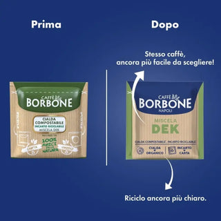 Caffè Borbone 150 Cialde Ese 44 mm Miscela Dek Decaffeinato Compostabili, Incarto Riciclabile