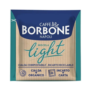 Caffè Borbone 150 Cialde Ese 44 mm Miscela Light 50% Blu, 50% Dek Compostabili, Incarto Riciclabile