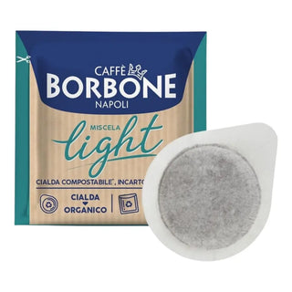 Caffè Borbone 150 Cialde Ese 44 mm Miscela Light 50% Blu, 50% Dek Compostabili, Incarto Riciclabile
