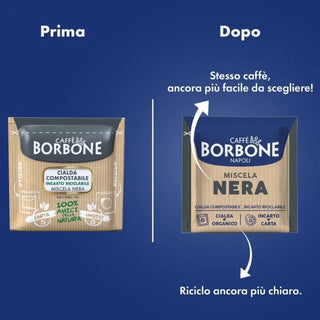 Caffè Borbone 150 Cialde Ese 44 mm Miscela Nera Compostabili, Incarto Riciclabile