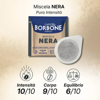 Caffè Borbone 150 Cialde Ese 44 mm Miscela Nera Compostabili, Incarto Riciclabile