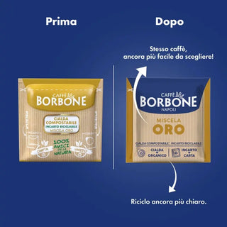 Caffè Borbone 150 Cialde Ese 44 mm Miscela Oro Compostabili, Incarto Riciclabile