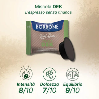Caffè Borbone 100 Capsule Miscela Dek Decaffeinato Don Carlo, Compatibili Lavazza A Modo Mio®