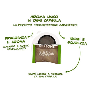 Caffè Borbone 100 Capsule Miscela Light Don Carlo 50% Blu 50% Dek, Compatibili Lavazza A Modo Mio®