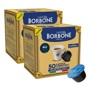 Caffè Borbone 100 capsule (2 confezioni da 50) Miscela Blu, Compatibile Macchine Nescafè® Dolce Gusto®