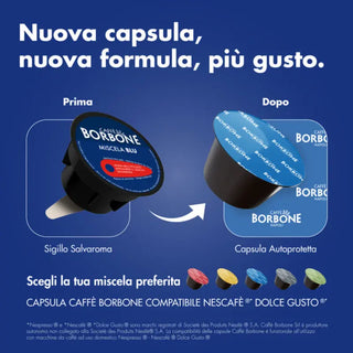 Caffè Borbone 100 capsule (2 confezioni da 50) Miscela Blu, Compatibile Macchine Nescafè® Dolce Gusto®