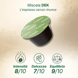 Caffè Borbone 100 capsule (2 confezioni da 50) Miscela Dek Decaffeinato, Compatibile Macchine Nescafè® Dolce Gusto®