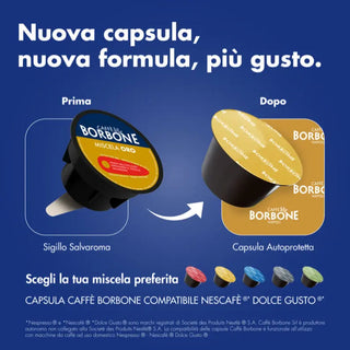 Caffè Borbone 100 capsule (2 confezioni da 50) Miscela Nera, Compatibile Macchine Nescafè® Dolce Gusto®