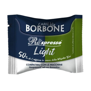 Caffè Borbone 100 Capsule Caffè Miscela Light Miscela 50% Blu, 50% Dek, Compatibili Nespresso®