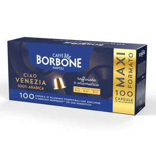 Caffè Borbone 100 Capsule In Alluminio Compatibili Con Macchine Nespresso Miscela Ciao Venezia