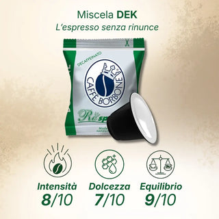 Caffè Borbone Respresso 100 Capsule Miscela Decaffeinato Dek Compatibili Nespresso®