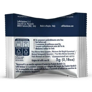 Caffè Borbone 100 Capsule Caffè Miscela Light Miscela 50% Blu, 50% Dek, Compatibili Nespresso®