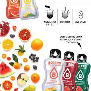Bolero 24 Bustine MIX 9g , Bevanda Istantanea Solubile, Zero Zuccheri, Vitamina C