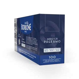 Caffè Borbone 100 Capsule in Alluminio COMPATIBILI con Macchine Nespresso Miscela Magica Palermo