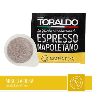 Caffè Toraldo 150 Cialde Ese 44 mm Miscela Deka Decaffeinato Compostabili