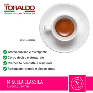 Caffè Toraldo 150 Cialde Ese 44 mm Miscela Classica Compostabili