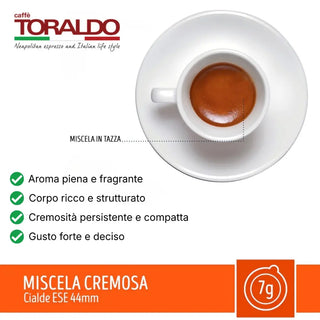 Caffè Toraldo 150 Cialde Ese 44 mm Miscela Cremosa Compostabili
