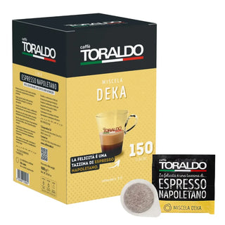 Caffè Toraldo 150 Cialde Ese 44 mm Miscela Deka Decaffeinato Compostabili