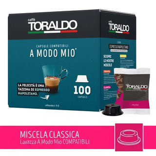 Caffè Toraldo 100 Capsule Miscela Classica, Compatibili Lavazza A Modo Mio®