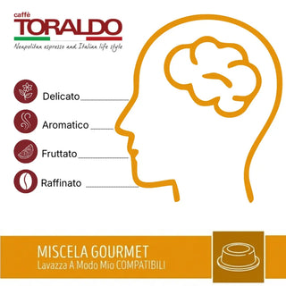 Caffè Toraldo 100 Capsule Miscela Gourmet 100% Arabica, Compatibili Lavazza A Modo Mio®