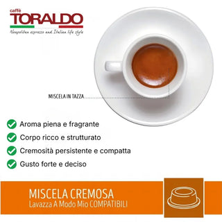 Caffè Toraldo 100 Capsule Miscela Cremosa, Compatibili Lavazza A Modo Mio®