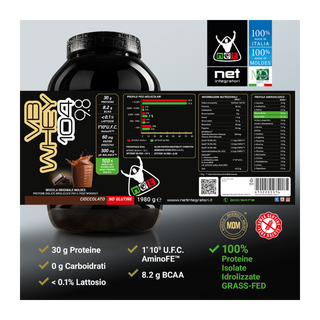 NET Integratori VB WHEY 104 9.8® Proteine Isolate Idrolizzate 900 gr