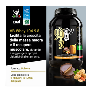 NET Integratori VB WHEY 104 9.8® Proteine Isolate Idrolizzate 900 gr