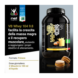 NET Integratori VB WHEY 104 9.8® Proteine Isolate Idrolizzate 900 gr