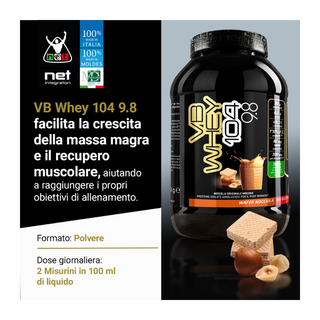 NET Integratori VB WHEY 104 9.8® Proteine Isolate Idrolizzate 900 gr