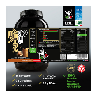 NET Integratori VB WHEY 104 9.8® Proteine Isolate Idrolizzate 900 gr