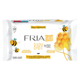 Fria Baby Easy Salviettine Per Bambini, Effetto Idratante Con Aloe vera ed Estratto di Miele. Confezione 72 Pezzi