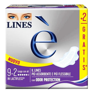 LINES È- Assorbenti in Lactifless con Ali, Confezione da 9+2 Pezzi