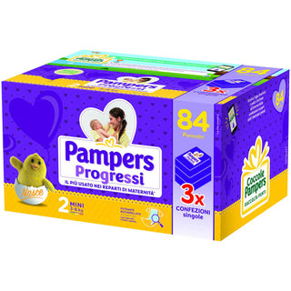 Pampers Progressi Pannolini Taglia 2, 3-6 Kg. Offerta Risparmio 28 x 3, Pacco 84 Pannolini